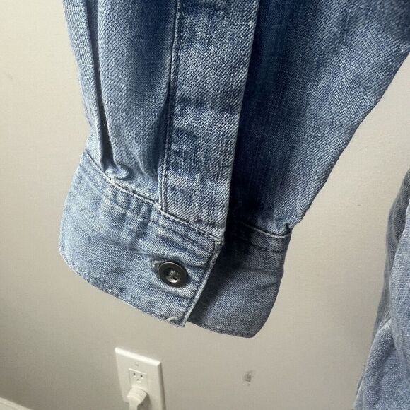 Rails Johnny Indigo Chambray Blue Romper XS Long Sleeve Tencel Linen - Picture 14 of 16